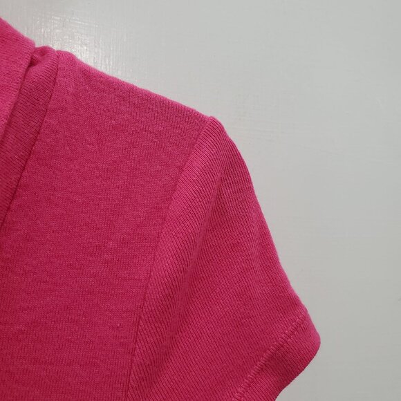 Express Sexy Basics Women Y2K Hot Fuchsia Cowl Neck Cap Sleeve‎ Babydoll Tunic S - Picture 2 of 5